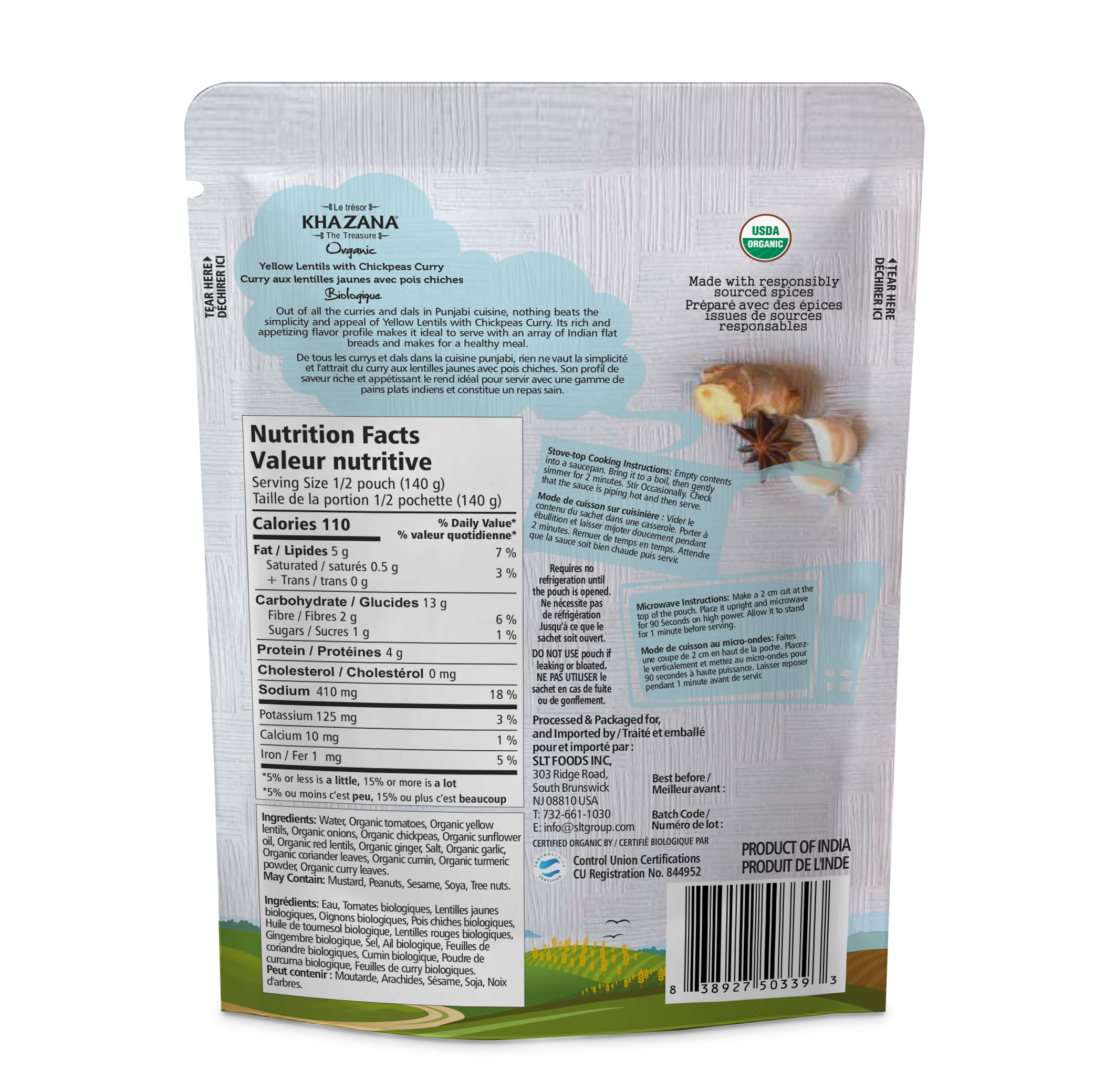 yellow lentils curry back Organic Yellow Lentils with Chickpeas Curry